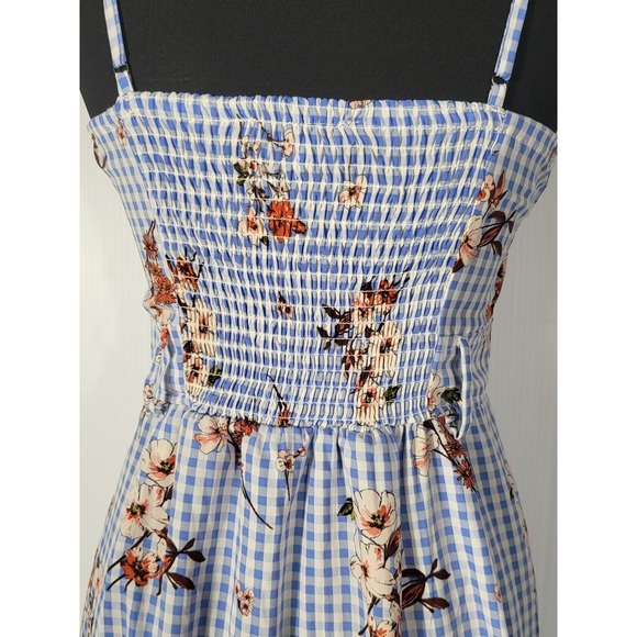 Purple Smow Floral Gingham Dress Sleeveless Casual Sundress Summer Dress Size S - Picture 5 of 8